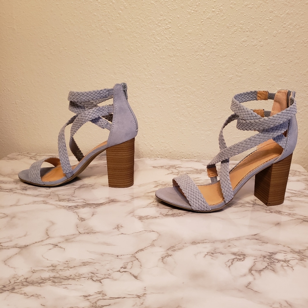 LC Lauren Conrad Blue Aventurine Sandal Heels - Picture 12 of 13